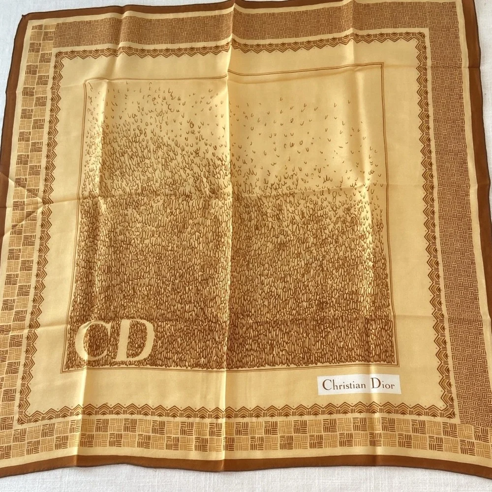 Christian Dior Vintage Patterned Scarf Authenticated